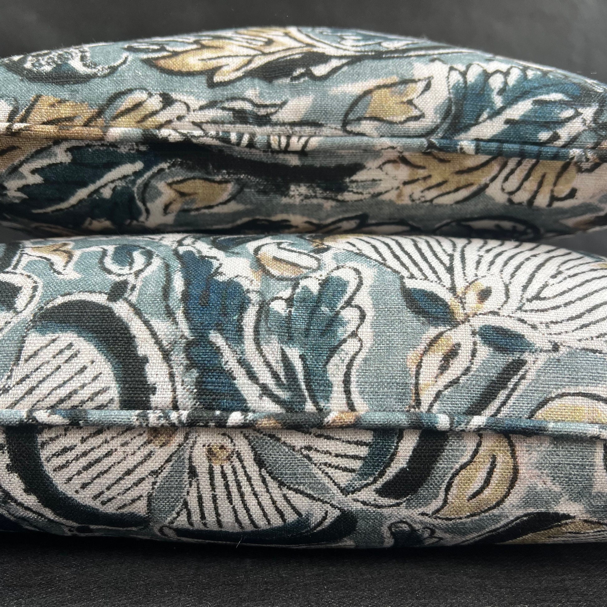 William Yeoward Kalamos Blue Black Contemporary Fabric Cushion Pillow Cover