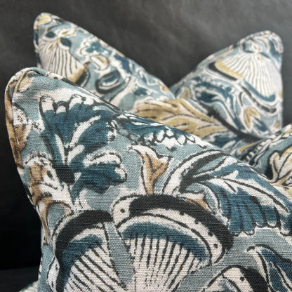 William Yeoward Kalamos Blue Black Contemporary Fabric Cushion Pillow Cover