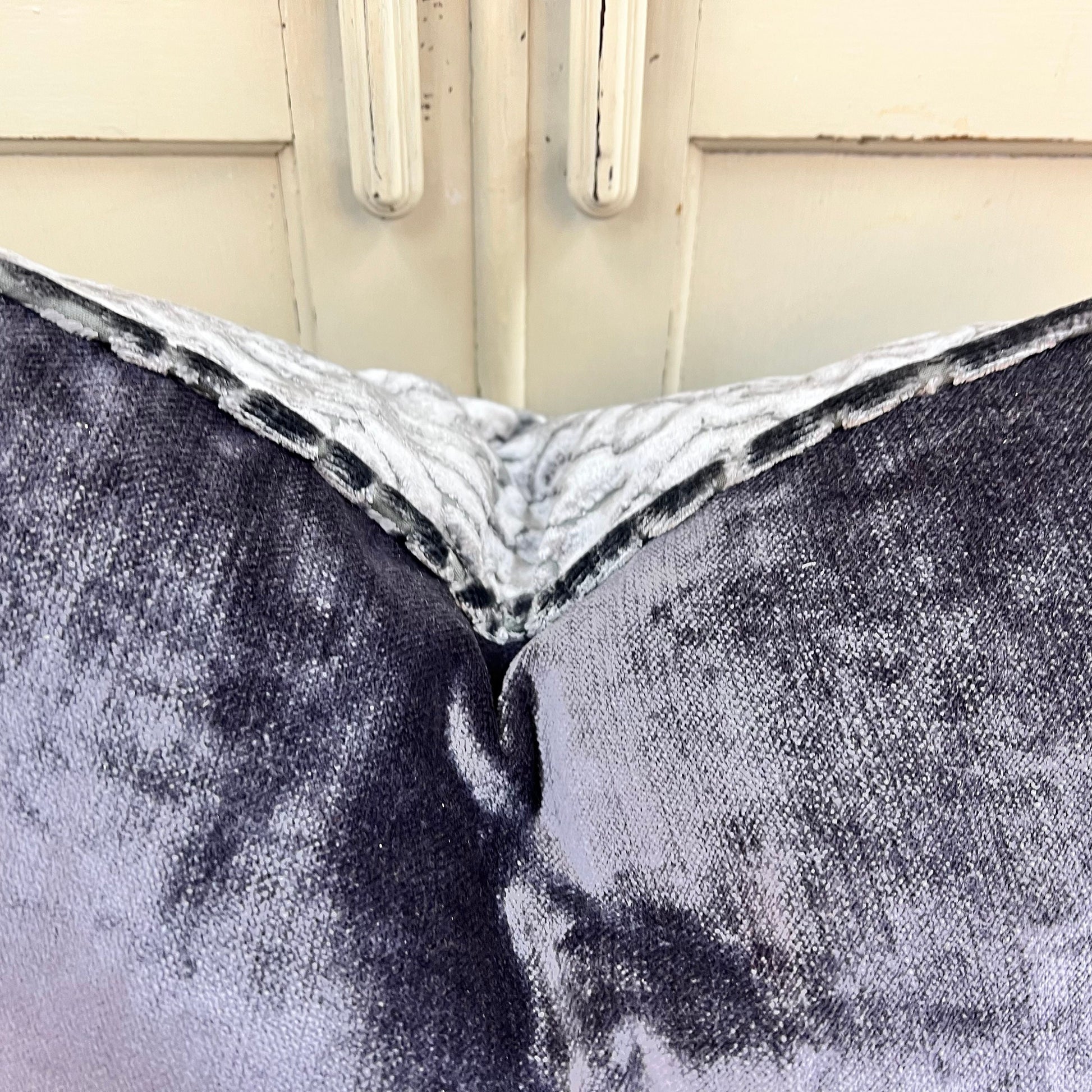Zinc Luxury Designer Labyrinth Grey Cut Velvet Cushion Pillow Throw Cover