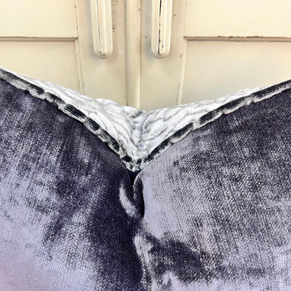 Zinc Luxury Designer Labyrinth Grey Cut Velvet Cushion Pillow Throw Cover