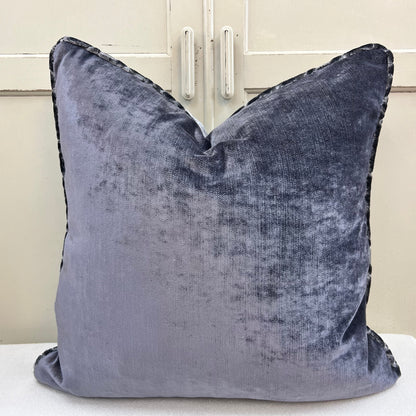 Zinc Luxury Designer Labyrinth Grey Cut Velvet Cushion Pillow Throw Cover