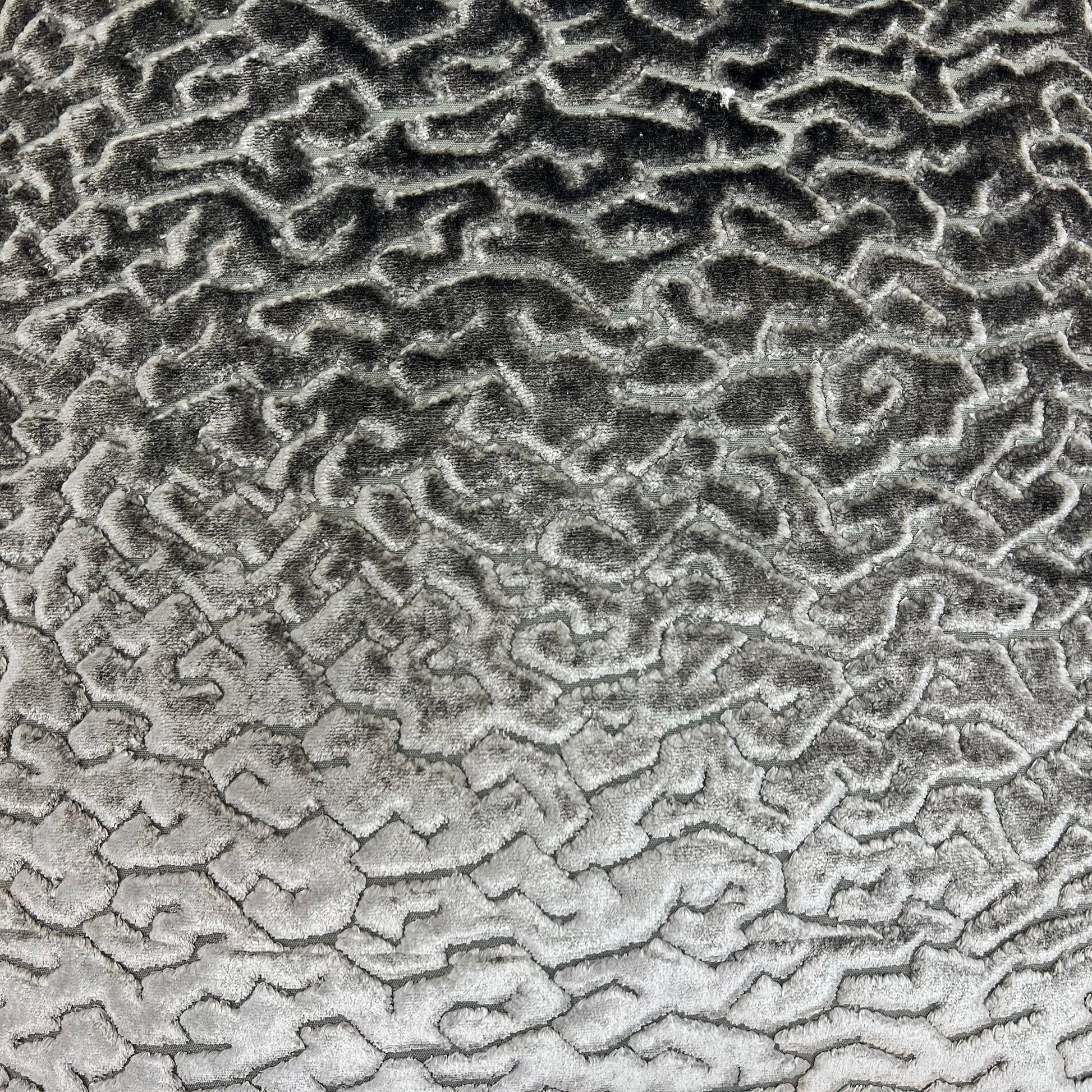 Zinc Luxury Designer Labyrinth Grey Cut Velvet Cushion Pillow Throw Cover