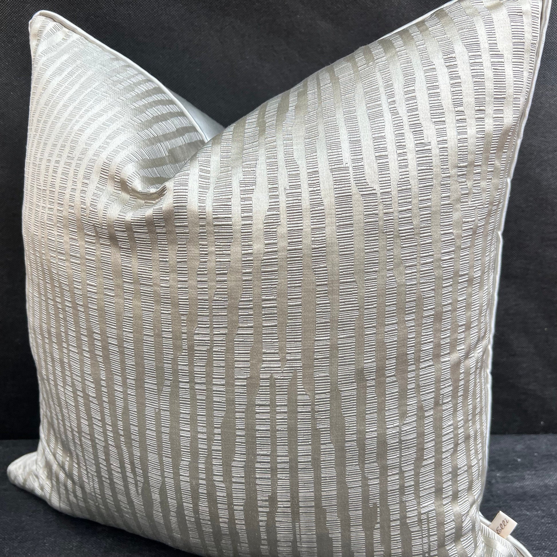 Evitavonni Glisten Luxury Designer Contemporary Modern Silvery Beige Cushion Pillow Cover