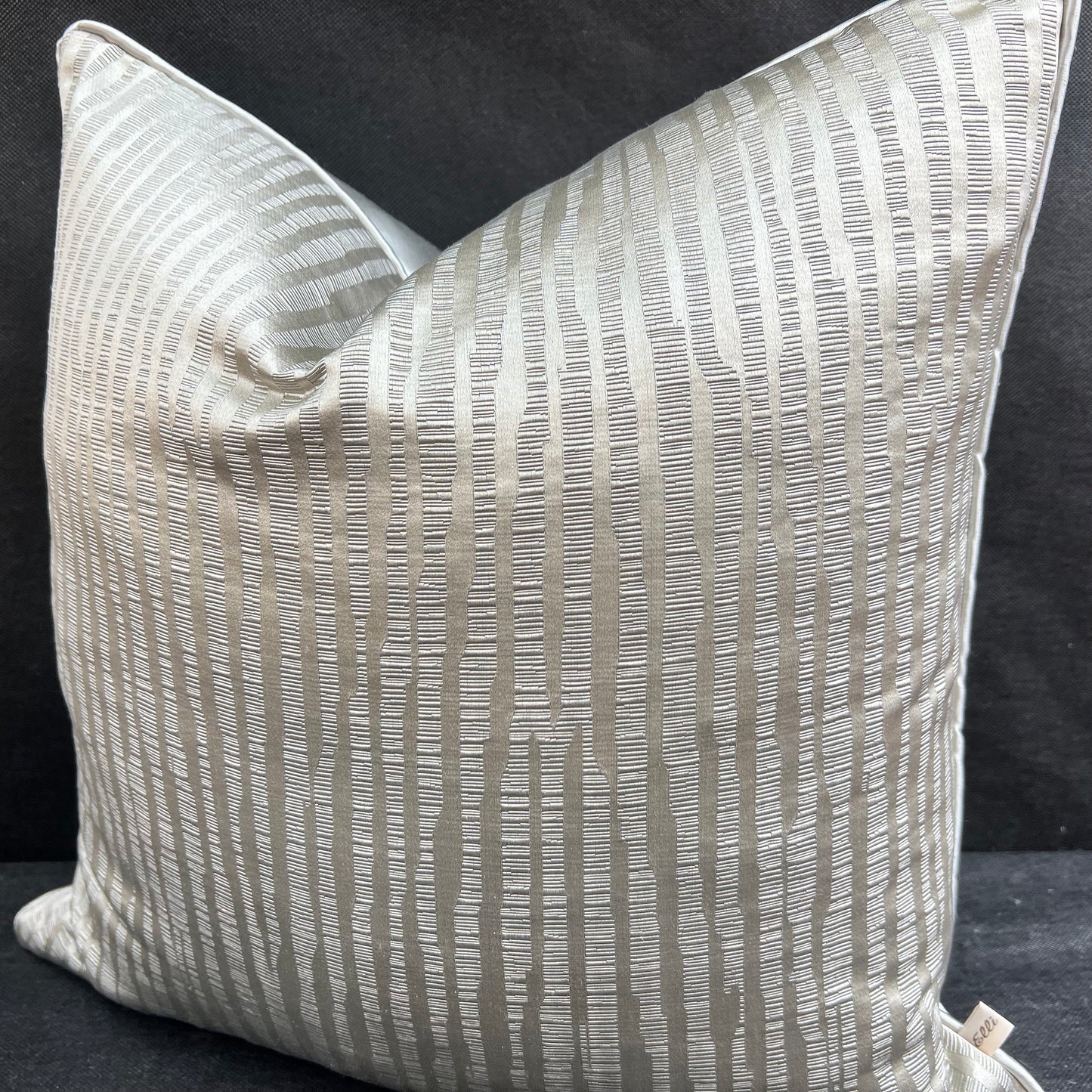 Evitavonni Glisten Luxury Designer Contemporary Modern Silvery Beige Cushion Pillow Cover