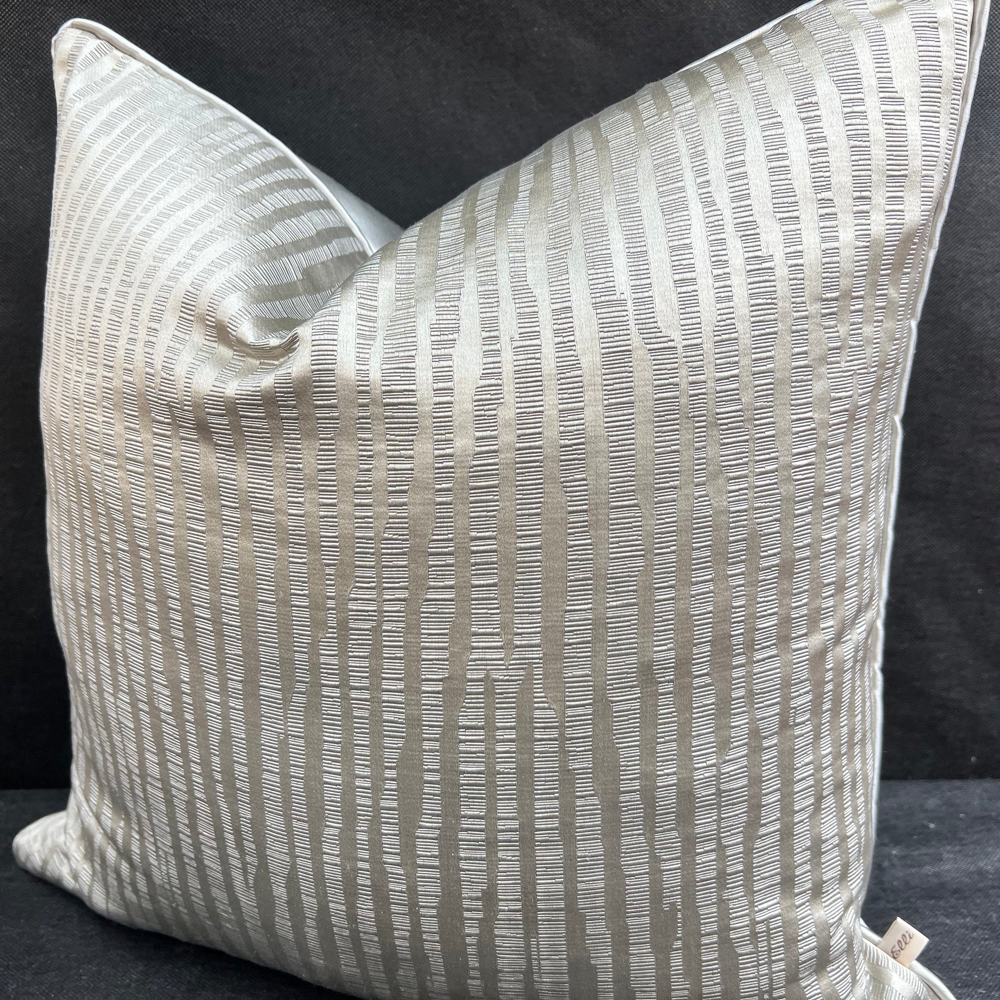 Evitavonni Glisten Luxury Designer Contemporary Modern Silvery Beige Cushion Pillow Cover