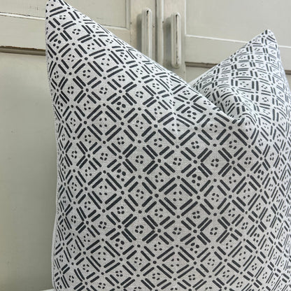 GP & Bakers Geometric Small Print Black Decorative Pillow Throw Cover