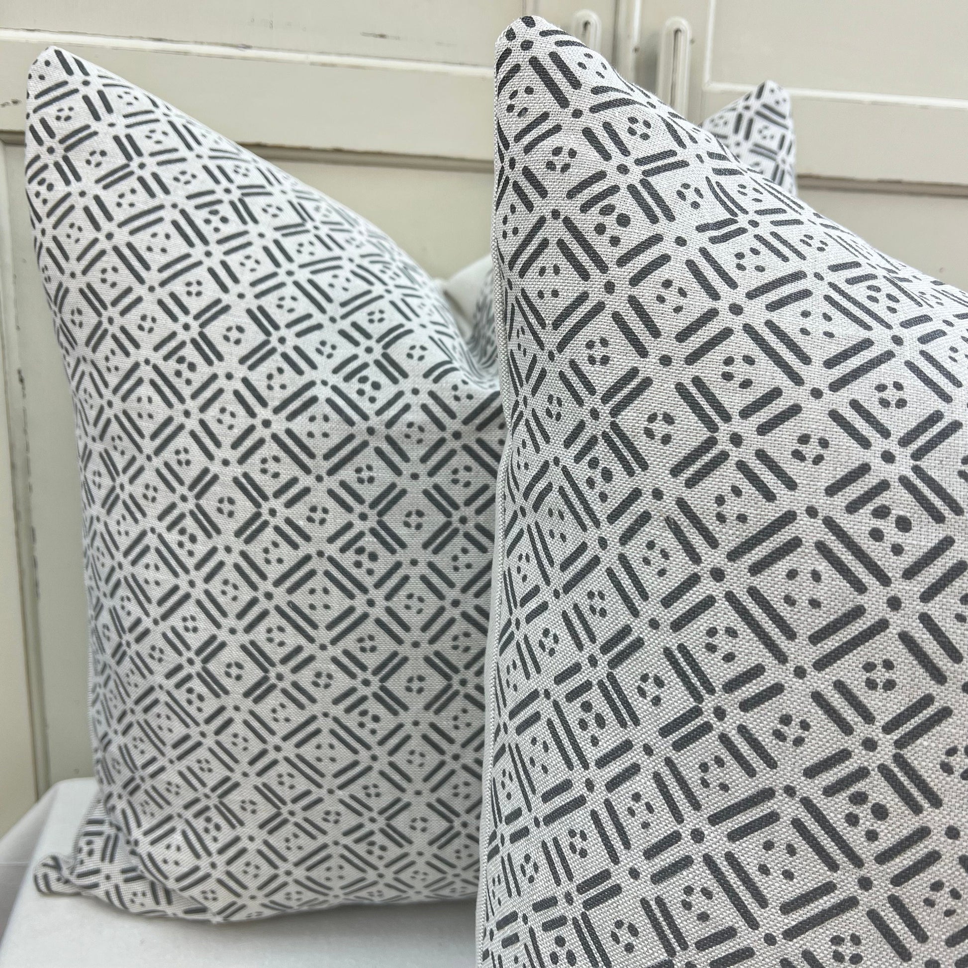 GP & Bakers Geometric Small Print Black Decorative Pillow Throw Cover