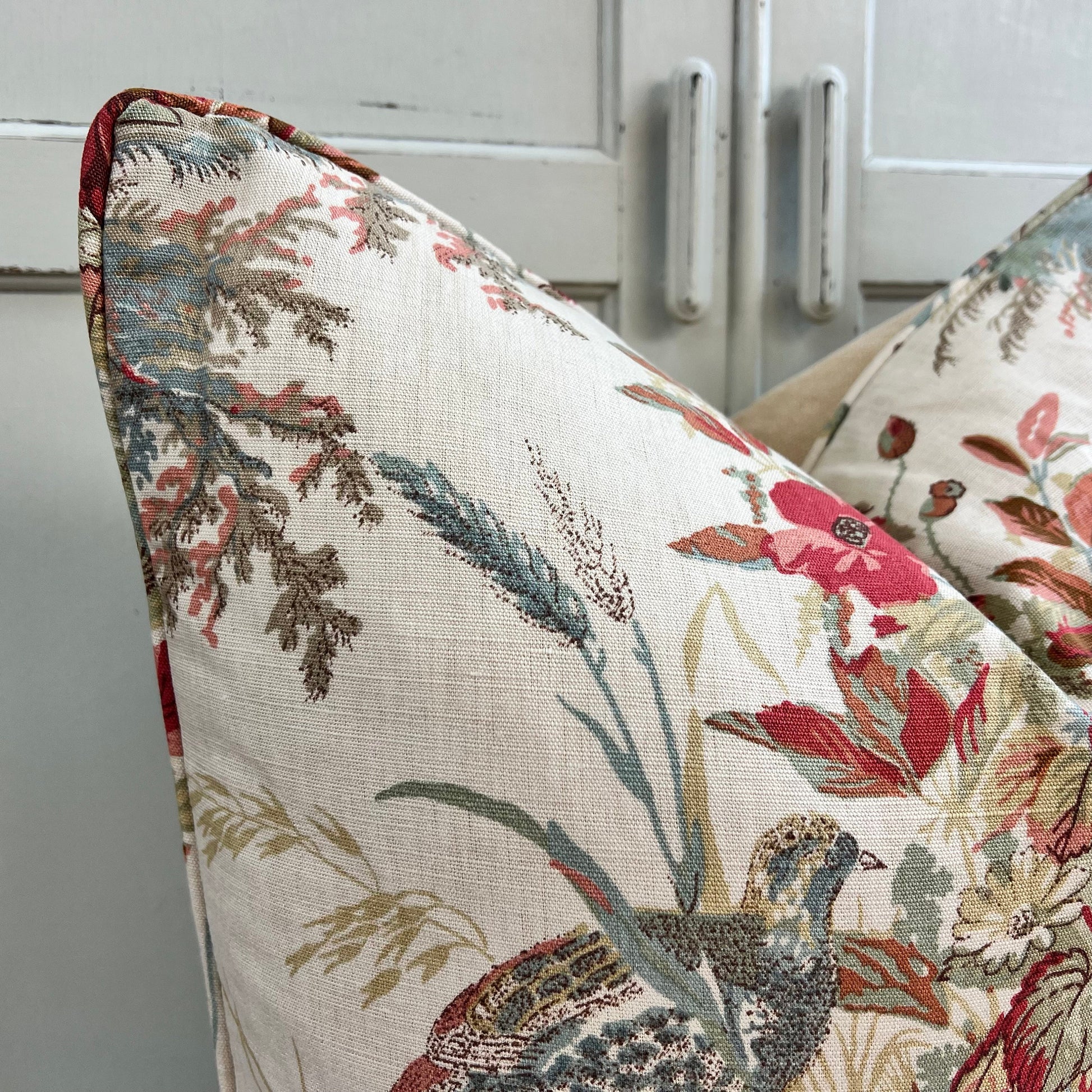 Schumacher Quail Meadow Winter Traditional Luxury Designer Cushion Sofa Throw Pillow Cover