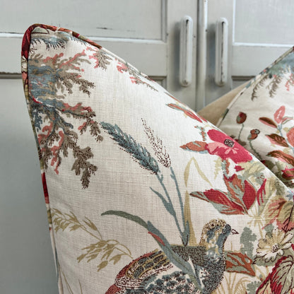 Schumacher Quail Meadow Winter Traditional Luxury Designer Cushion Sofa Throw Pillow Cover