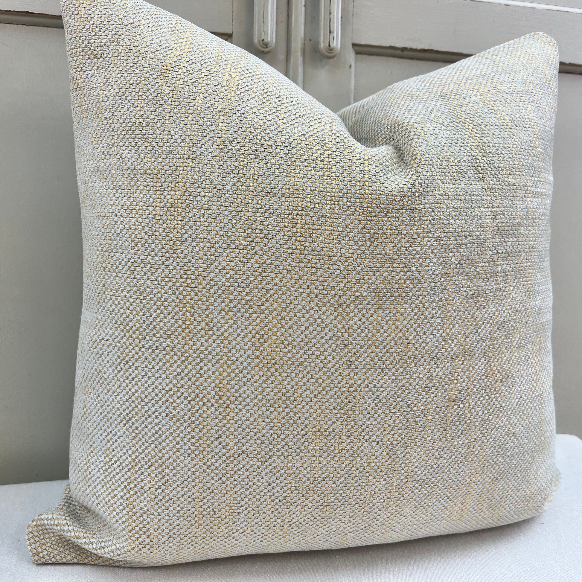 Luxury Designer Plain Gold Duck Egg Chenille Fabric Cushion Pillow Cover