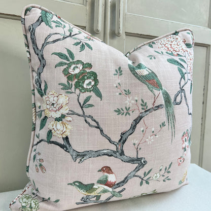 GP & J Baker Oriental Bird Luxury Designer Pink Double Sided Cushion Pillow Cover