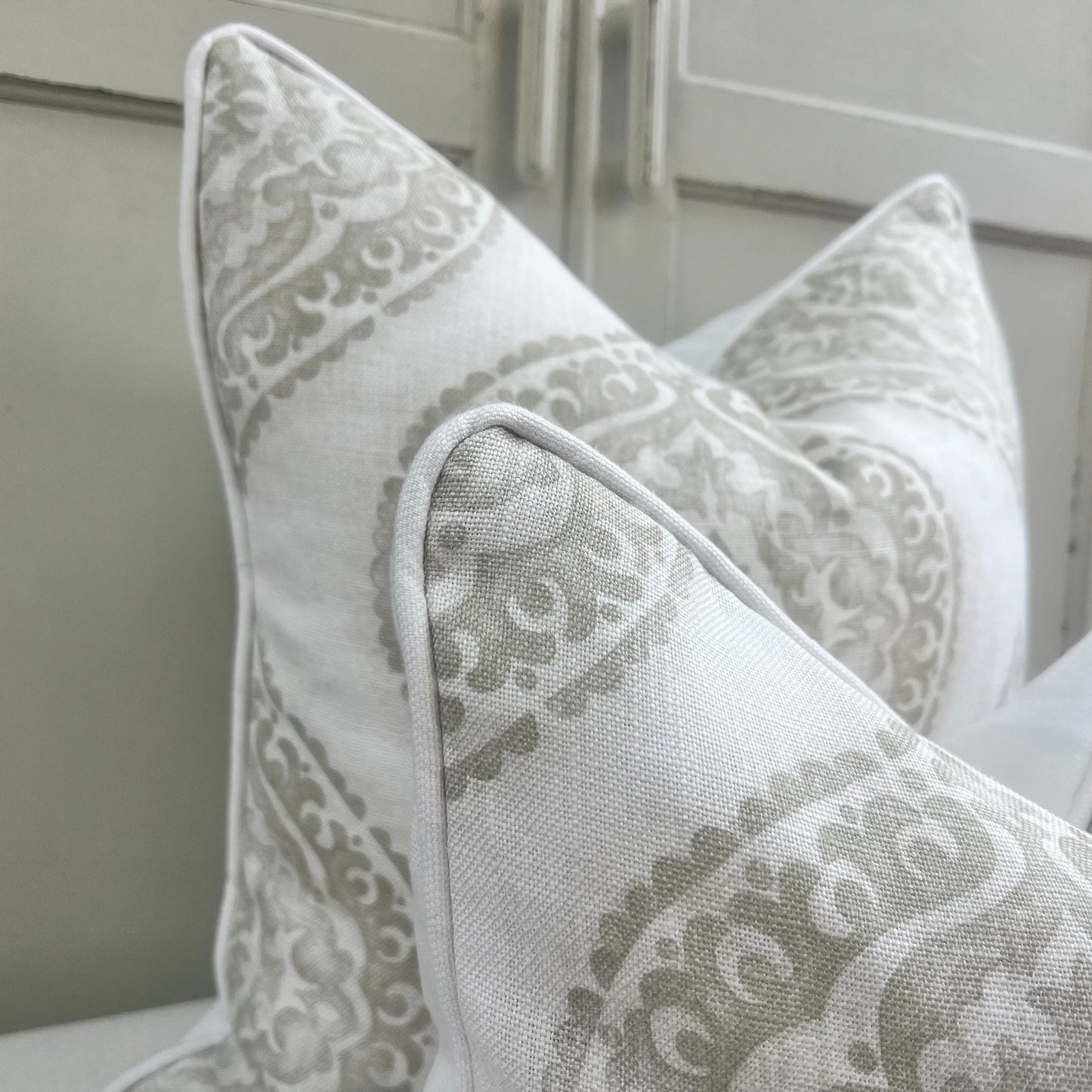 Jane Churchill Blakewater Designer Linen Beige Neutral Fabric Sofa Cushion Pillow Cover Throw