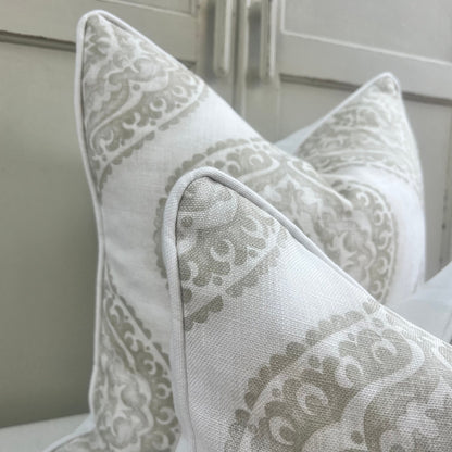 Jane Churchill Blakewater Designer Linen Beige Neutral Fabric Sofa Cushion Pillow Cover Throw