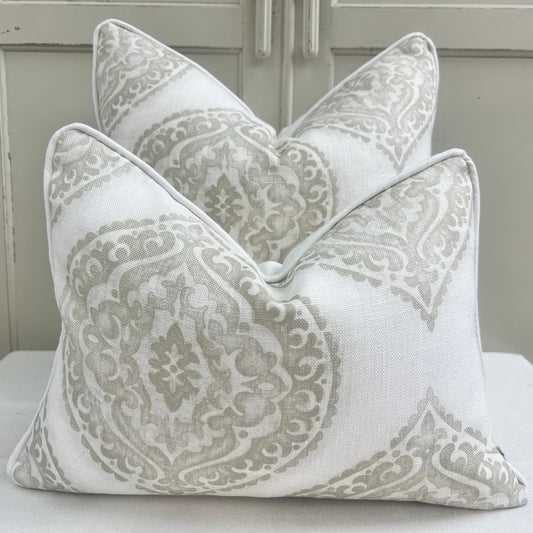 Jane Churchill Blakewater Designer Linen Beige Neutral Fabric Sofa Cushion Pillow Cover Throw
