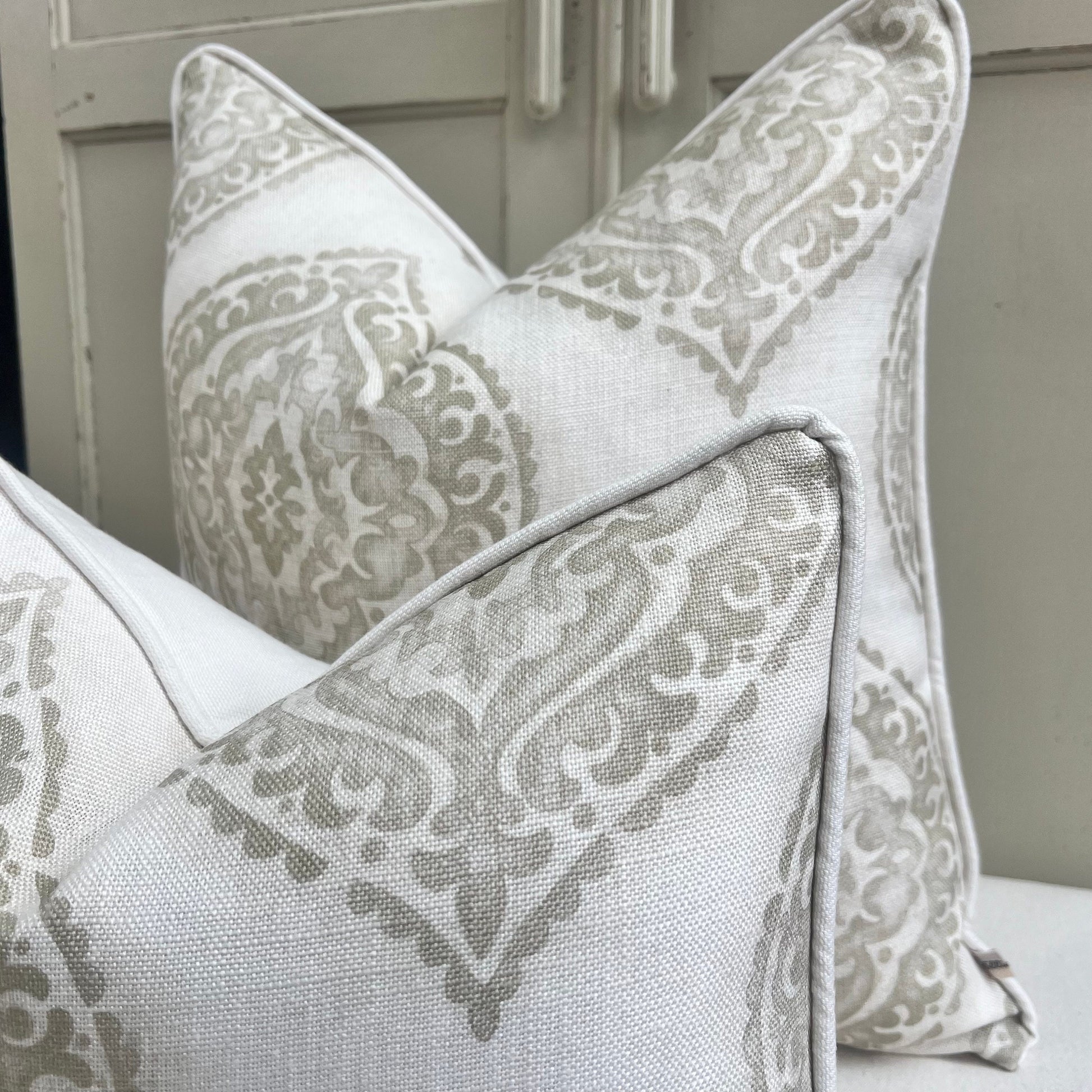 Jane Churchill Blakewater Designer Linen Beige Neutral Fabric Sofa Cushion Pillow Cover Throw