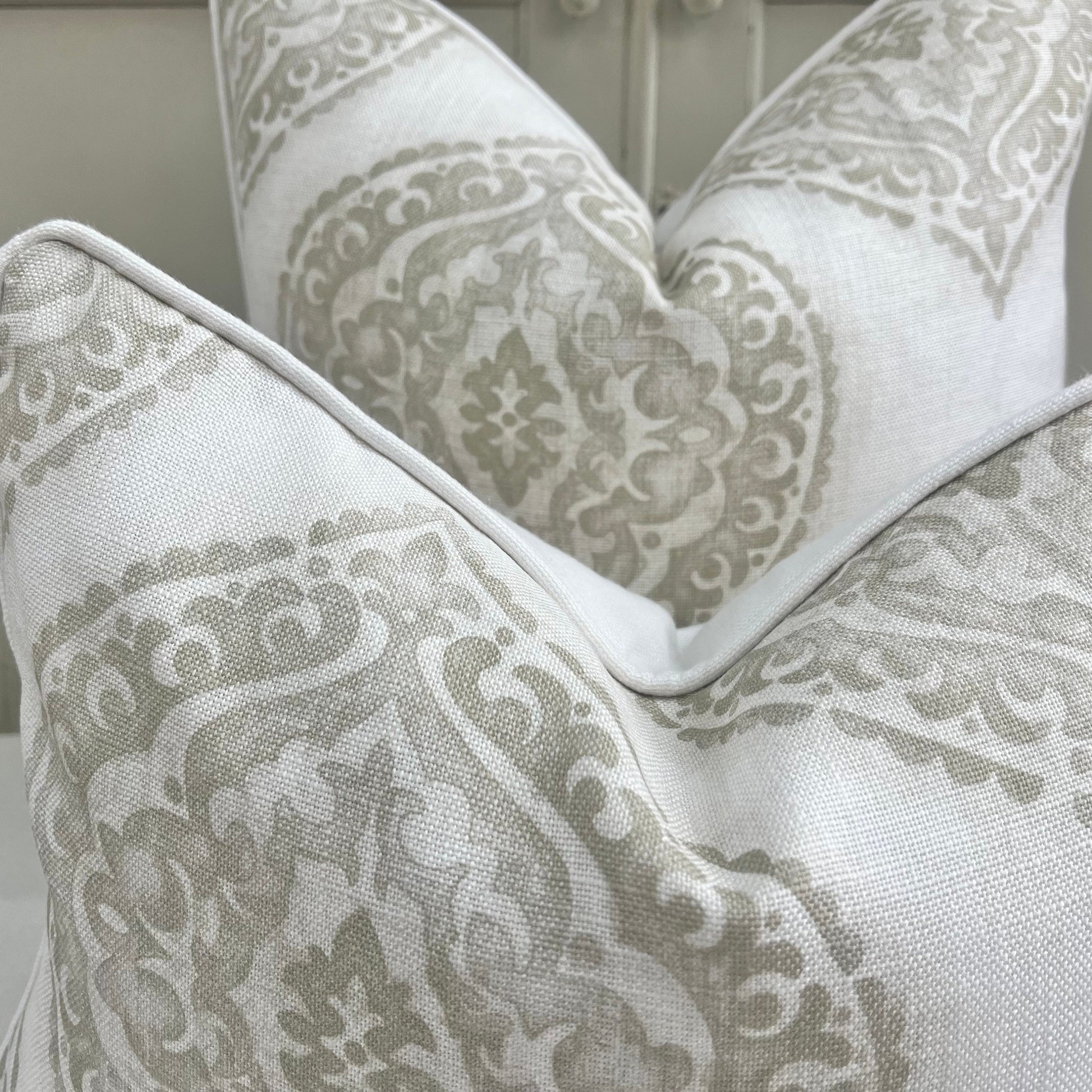 Jane Churchill Blakewater Designer Linen Beige Neutral Fabric Sofa Cushion Pillow Cover Throw