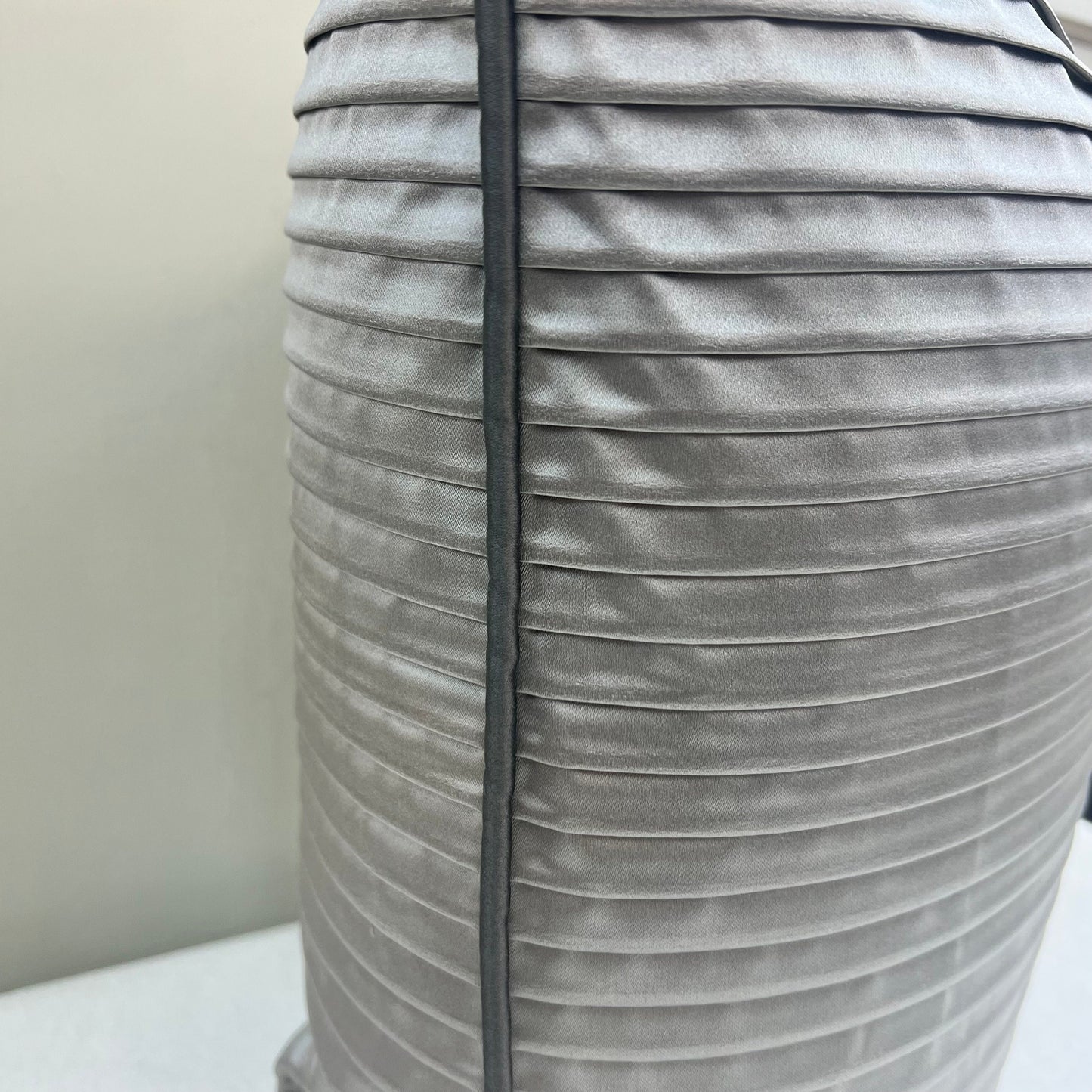 Andrew Martin Luxury Designer Contemporary Grey Pleated Fabric Cushion Sofa Pillow Cover