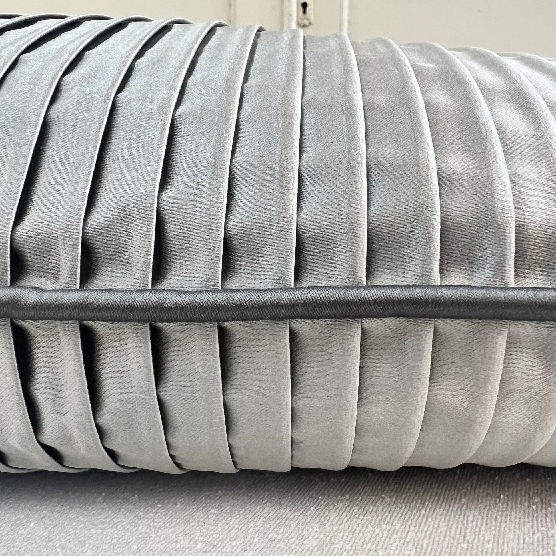 Andrew Martin Luxury Designer Contemporary Grey Pleated Fabric Cushion Sofa Pillow Cover