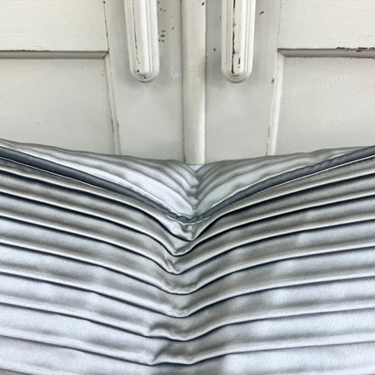 Andrew Martin Luxury Designer Contemporary Grey Pleated Fabric Cushion Sofa Pillow Cover