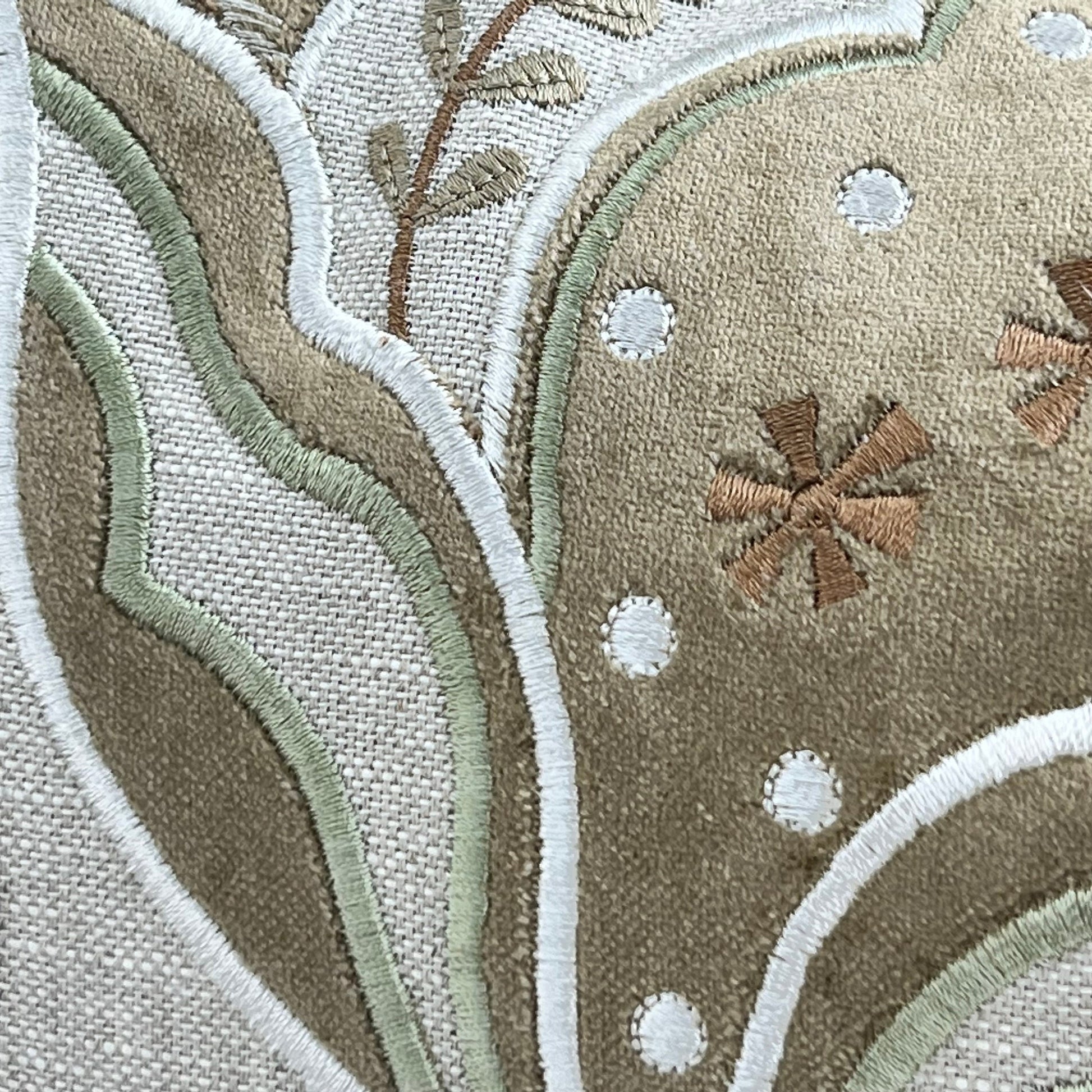Luxury Designer Embroidered Sage Green Lumbar Cushion Throw Sofa Pillow Cover