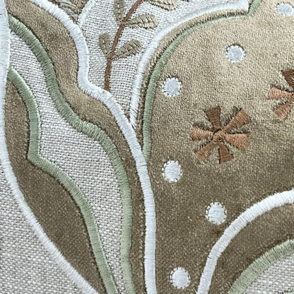 Luxury Designer Embroidered Sage Green Lumbar Cushion Throw Sofa Pillow Cover