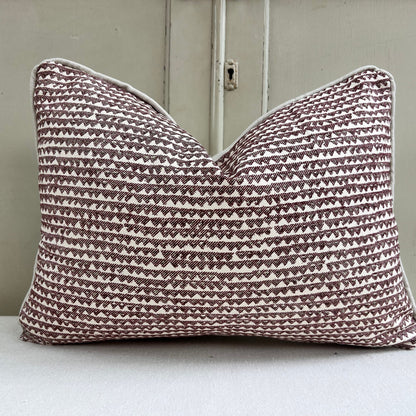 Cushions Made In Fermoie Mendip Burgundy Neutral Cotton Cushion Pillow Throw Cover