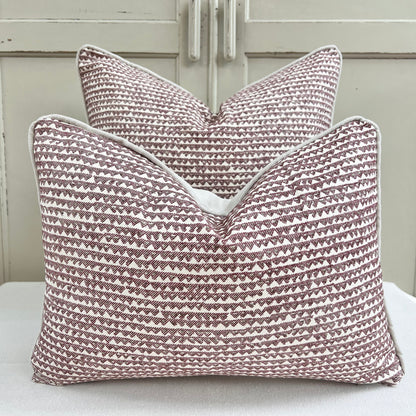 Cushions Made In Fermoie Mendip Burgundy Neutral Cotton Cushion Pillow Throw Cover