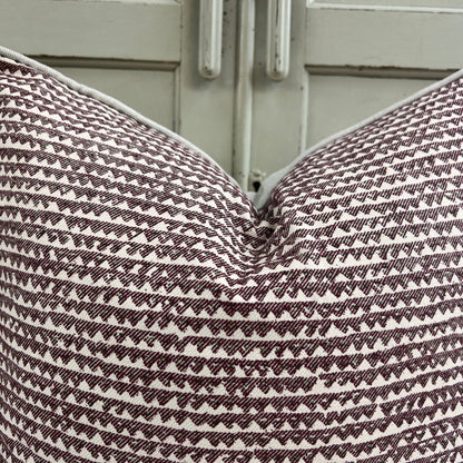 Cushions Made In Fermoie Mendip Burgundy Neutral Cotton Cushion Pillow Throw Cover