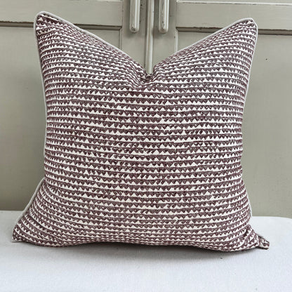 Cushions Made In Fermoie Mendip Burgundy Neutral Cotton Cushion Pillow Throw Cover