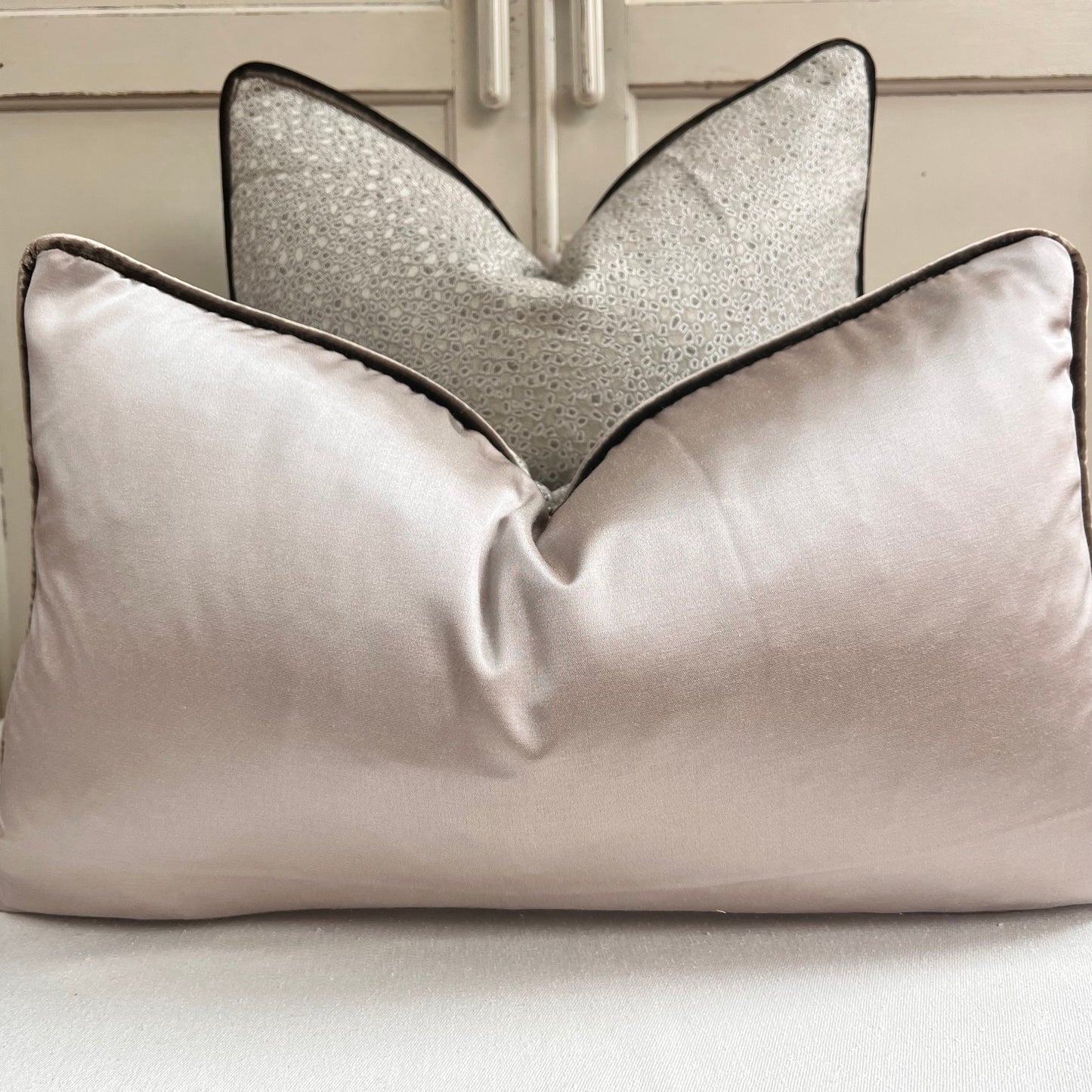 Luxury Designer Beige Taupe Spotted Contemporary Cushion Pillow Throw Cover