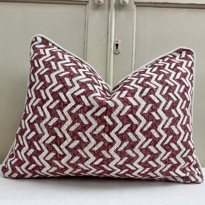 Cushions Made In Fermoie Chiltern Luxury Designer Decorative Neutral Burgundy Linen Cushion Pillow Throw Cover