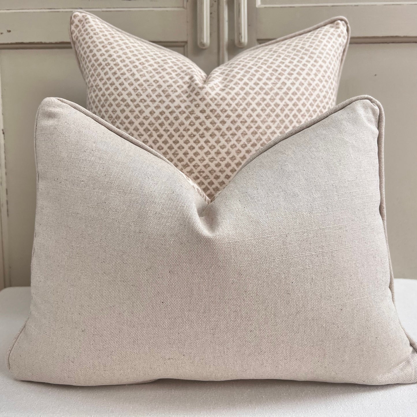 Cushions Made In Fermoie Marden Luxury Designer Decorative Beige Cream Linen Cushion Pillow Throw Cover