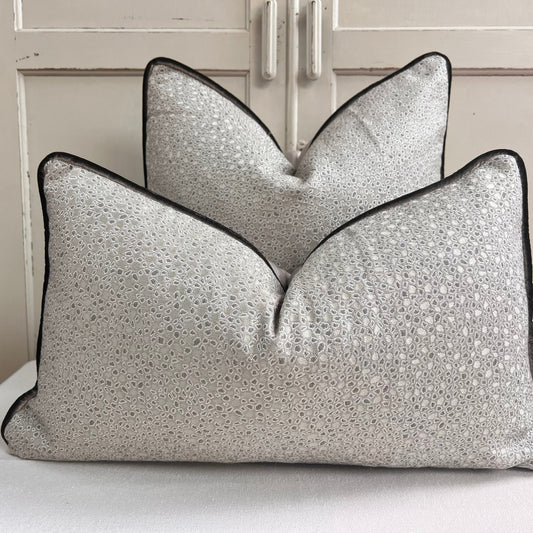 Luxury Designer Beige Taupe Spotted Contemporary Cushion Pillow Throw Cover