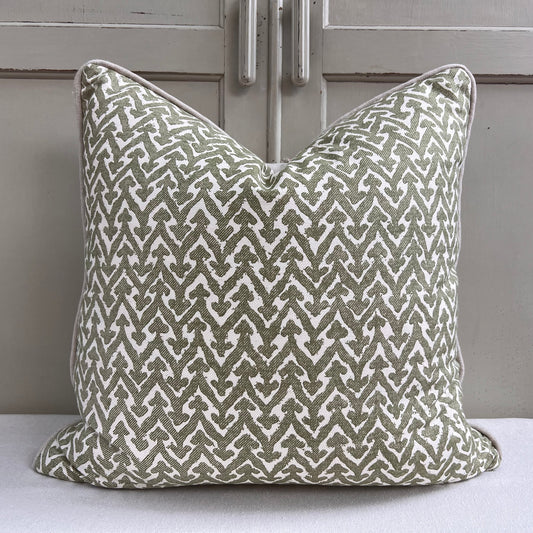 Cushions Made In Fermoie Rabanna Cotton Decorative Neutral Green Cushion Pillow Throw Cover