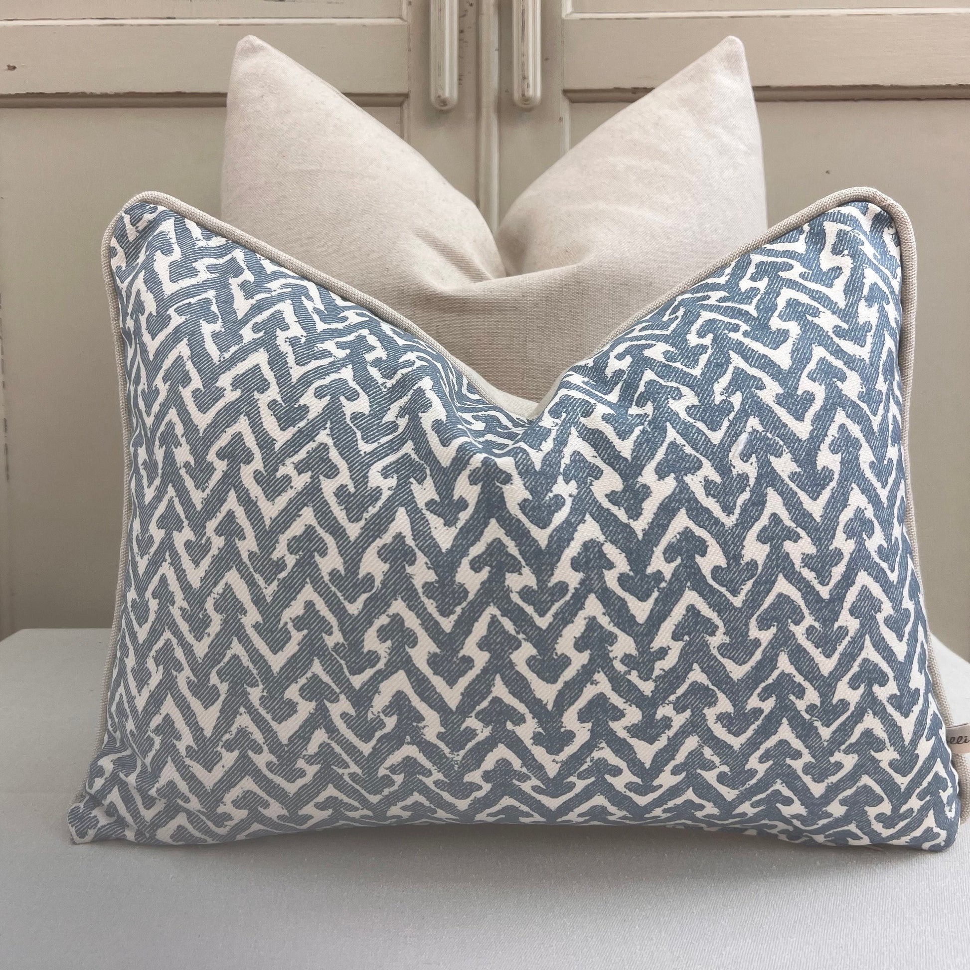 Cushions Made In Fermoie Rabanna Blue Cotton Decorative Sofa Throw Pillow Cover