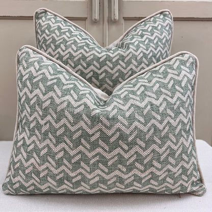 Cushions Made In Fermoie Chiltern Luxury Designer Decorative Neutral Green Linen Cushion Pillow Throw Cover