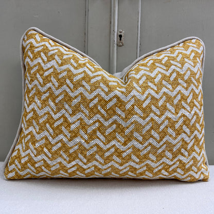 Cushions Made In Fermoie Chiltern Luxury Designer Decorative Neutral Yellow Linen Cushion Pillow Throw Cover