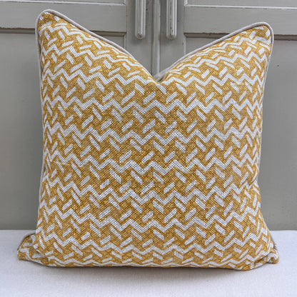 Cushions Made In Fermoie Chiltern Luxury Designer Decorative Neutral Yellow Linen Cushion Pillow Throw Cover