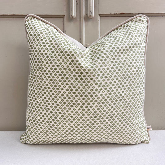 Cushions Made In Fermoie Marden Luxury Designer Decorative Green Cream Cotton Cushion Pillow Throw Cover