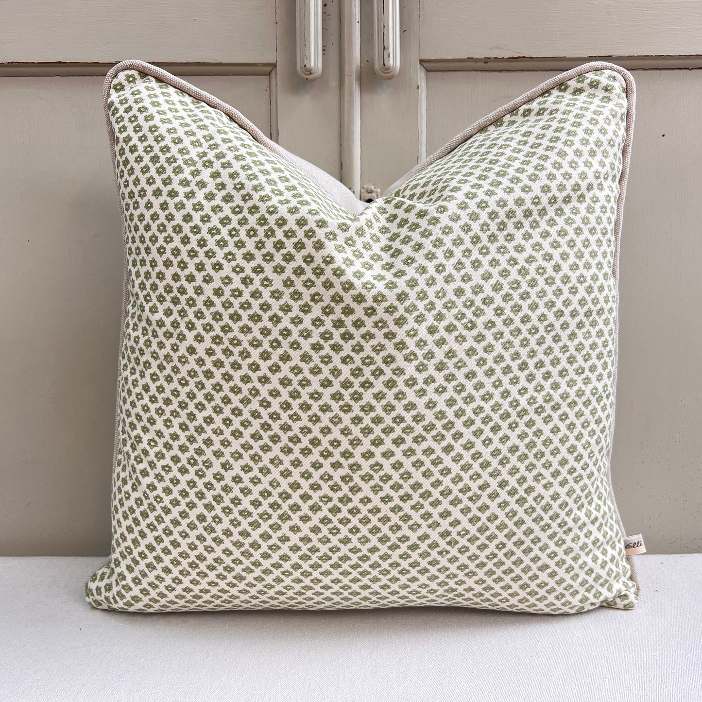 Cushions Made In Fermoie Marden Luxury Designer Decorative Green Cream Cotton Cushion Pillow Throw Cover