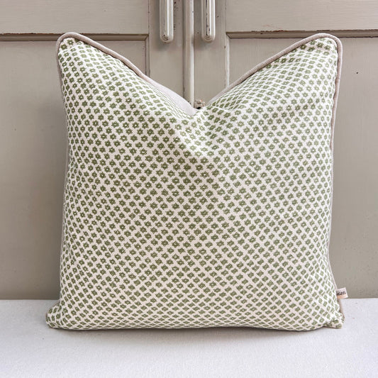 Cushions Made In Fermoie Marden Luxury Designer Decorative Green Cream Cotton Cushion Pillow Throw Cover