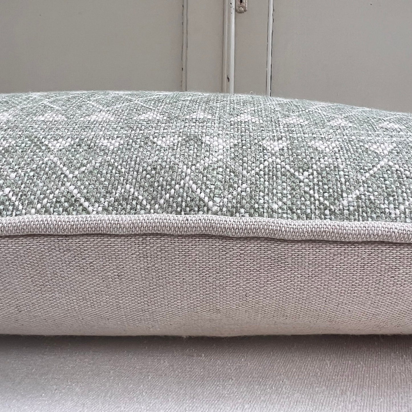 Cushions Made In Fermoie Quantock Luxury Designer Decorative Neutral Pale Green Linen Cushion Pillow Throw Cover