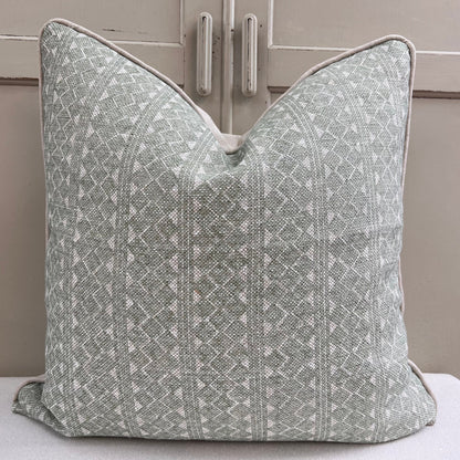 Cushions Made In Fermoie Quantock Luxury Designer Decorative Neutral Pale Green Linen Cushion Pillow Throw Cover