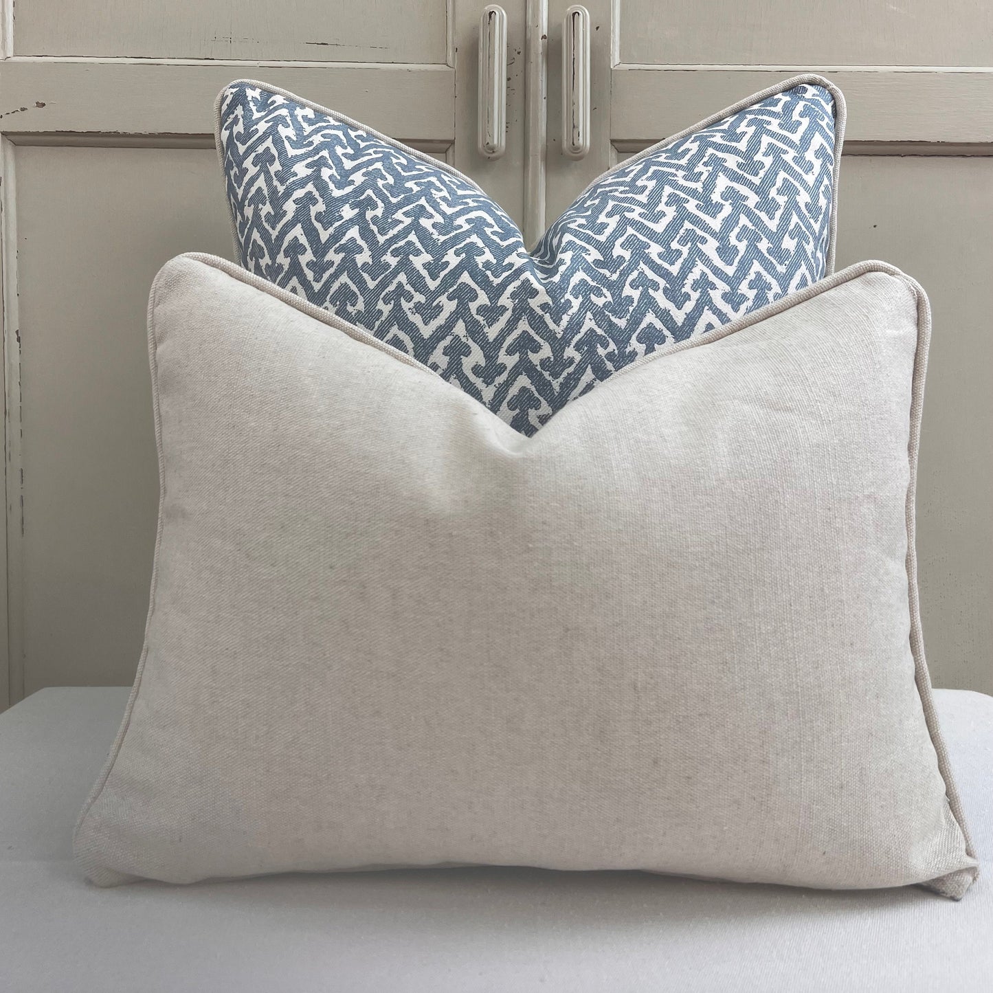 Cushions Made In Fermoie Rabanna Blue Cotton Decorative Sofa Throw Pillow Cover