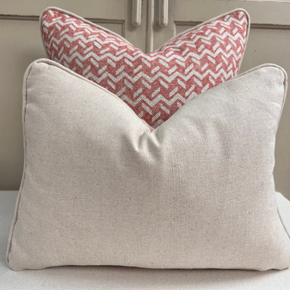Fermoie Chiltern Luxury Designer Decorative Neutral Pink Linen Cushion Pillow Throw Cover