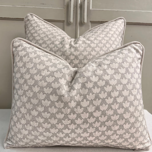 Cushions Made In Fermoie Eythorne Luxury Designer Decorative Grey Neutral Cotton Cushion Pillow Throw Cover