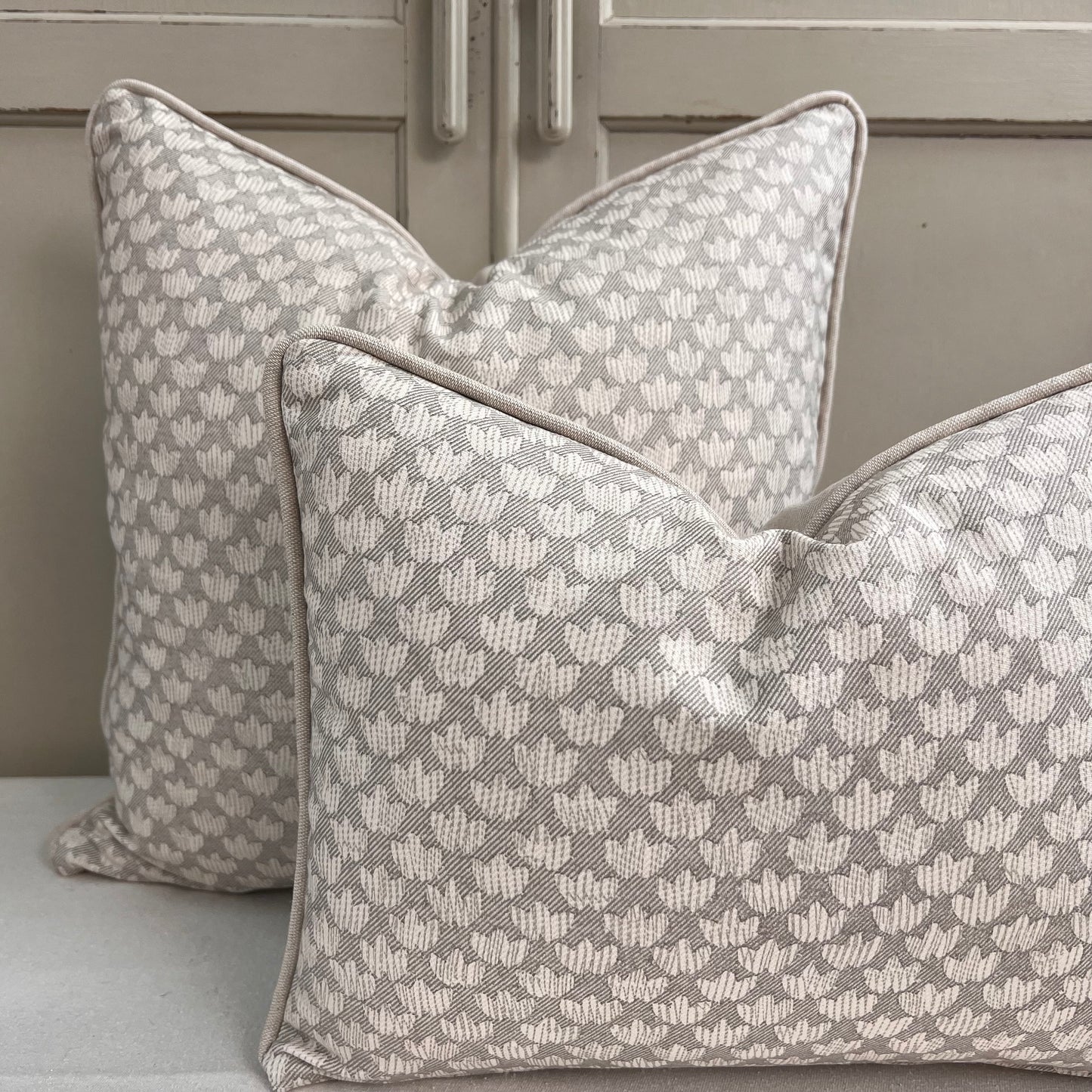 Cushions Made In Fermoie Eythorne Luxury Designer Decorative Grey Neutral Cotton Cushion Pillow Throw Cover