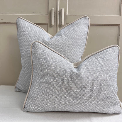 Cushions Made In Fermoie Figured Luxury Designer Decorative Pale Grey Linen Cushion Pillow Throw Cover