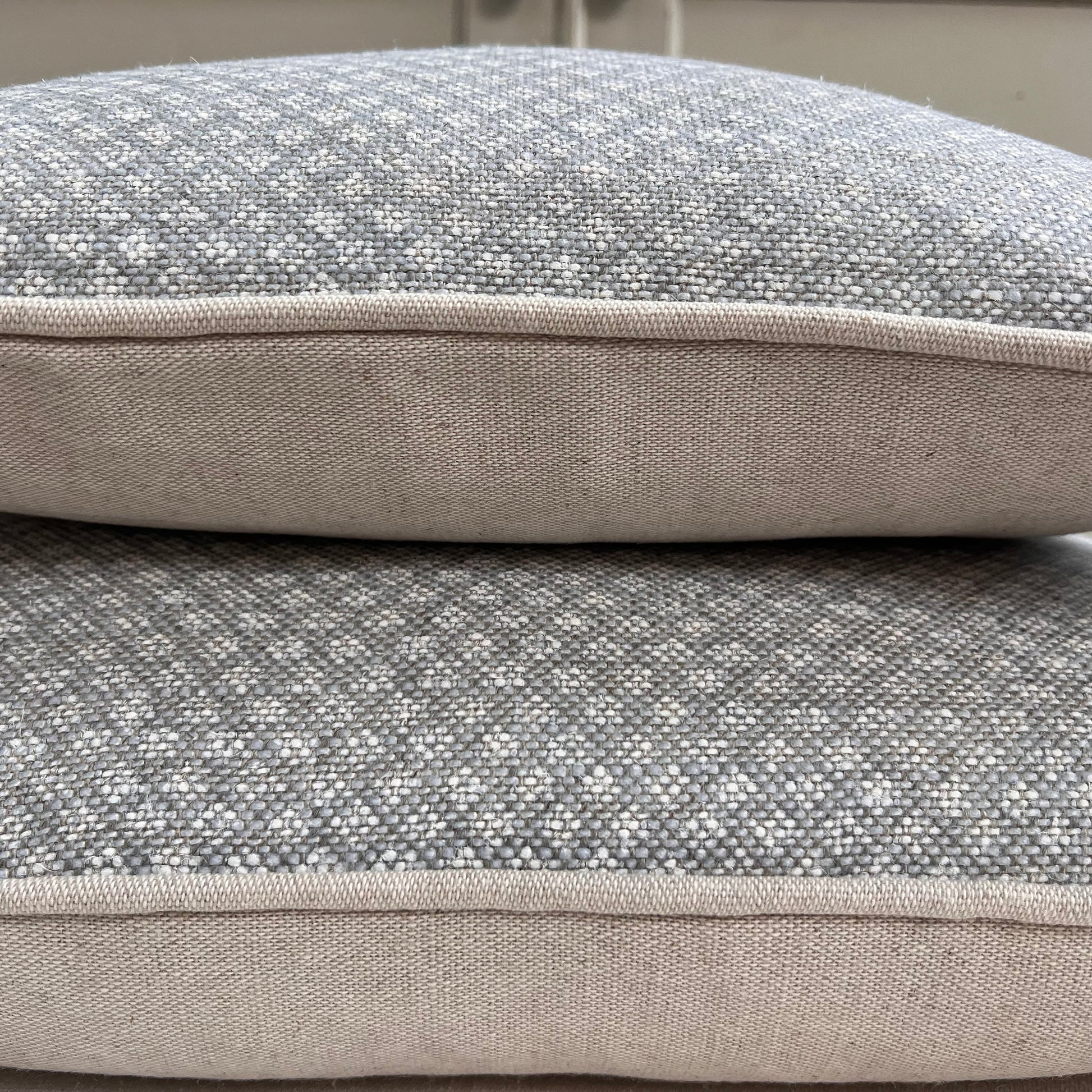 Cushions Made In Fermoie Figured Luxury Designer Decorative Pale Grey Linen Cushion Pillow Throw Cover