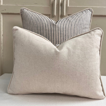 Cushions Made In Fermoie Luxury Designer Hertford Stripe Grey Neutral Cotton Cushion Pillow Throw Cover